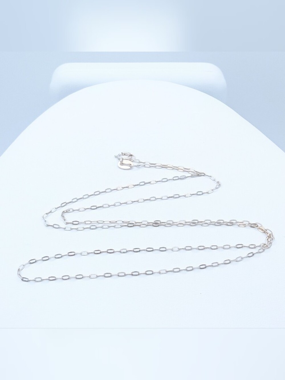 925 ITALY Sterling Silver Minimalist Oval Chain Link Necklace